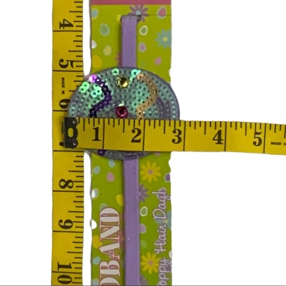 Sassy Sequin Easter Egg Headband Elasticized Easter Lavender Purple Girls Age 6+ - Picture 7 of 11